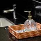 Kit Banheiro Porta Sabonete Líquido Vidro Vitral E Pássaro Po