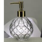 Kit Banheiro Porta Sabonete Líquido Vidro Vitral E Pássaro Po