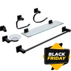 Kit banheiro Preto lavabo inox Preto fosco 6 peças Black aces