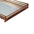 Kit Banheiro Rosé Gold Bandeja 15x25cm Porta Escova Sabonete