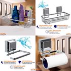 Kit Banheiro Toalheiro 45cm Papeleira Saboneteira Ventosa - C