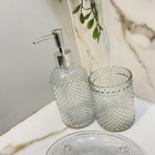 Kit Banheiro Vidro Bolinha Transparente Dolce Home 3pçs