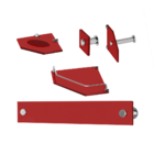 Kit Banheiro Vidro Luxo Canto 5 Peças - Vermelho Cereja