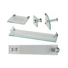 Kit Banheiro Vidro Luxo Reto 5 Peças Incolor