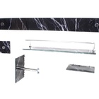 Kit Banheiro Vidro Luxo Reto 5 Peças Mármore Preto