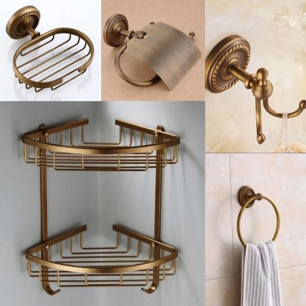 Kit Banheiro Vintage Retrô Bronze Antigo  80315B