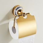 Kit Banheiro Vintage Retrô Dourado C/ Porcelana Lindíssimo