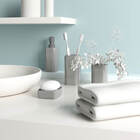 Kit Banho Dispenser Sabonete Porta Escova Saboneteira Em Barr