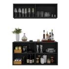 Kit Bar Armário Aéreo E Aparador 4 Portas Multimóveis Mp1075