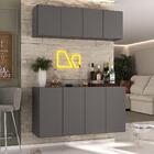 Kit Bar Armário Aéreo E Aparador 4 Portas Multimóveis Mp1075