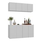 Kit Bar Armário Aéreo E Aparador 4 Portas Multimóveis Mp1075