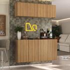 Kit Bar Armário Aéreo E Aparador 4 Portas Multimóveis Mp1075