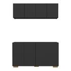 Kit Bar Armário Aéreo E Aparador 4 Portas Multimóveis Mp1087