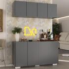 Kit Bar Armário Aéreo E Aparador 4 Portas Multimóveis Mp1087