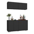 Kit Bar Armário Aéreo E Aparador 4 Portas Multimóveis Mp1087