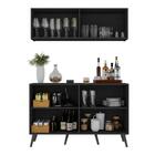 Kit Bar Armário Aéreo E Aparador 4 Portas Retrô Multimóveis M