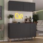 Kit Bar Armário Aéreo E Aparador 4 Portas Retrô Multimóveis M