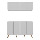 Kit Bar Armário Aéreo E Aparador 4 Portas Retrô Multimóveis M