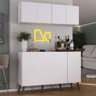 Kit Bar Armário Aéreo E Aparador 4 Portas Retrô Multimóveis M