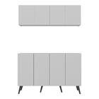 Kit Bar Armário Aéreo E Aparador 4 Portas Retrô Multimóveis M