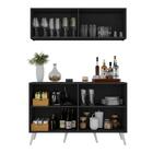 Kit Bar Armário Aéreo E Aparador 4 Portas Retrô Multimóveis M