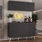 Kit Bar Armário Aéreo E Aparador 4 Portas Retrô Multimóveis M