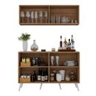 Kit Bar Armário Aéreo E Aparador 4 Portas Retrô Multimóveis M