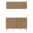 Kit Bar Armário Aéreo E Aparador 4 Portas Retrô Multimóveis M