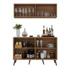 Kit Bar Armário Aéreo E Aparador 4 Portas Retrô Multimóveis M