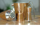 Kit Bar Coqueteleira Cobre Martelado Barman 5 Pçs Drink