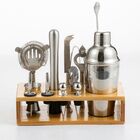 Kit Bar Coqueteleira Em Inox Completo Barman Com Suporte De M