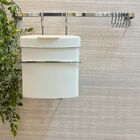 Kit Barra 45cm + Lixeira Branca Com Suporte Cromado 2pçs