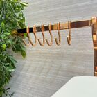 Kit Barra 45cm + Lixeira Branca Com Suporte Rose Gold 2pçs