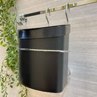 Kit Barra 45cm + Lixeira Preta Com Suporte Cromado 2pçs