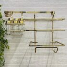 Kit Barra 45cm + Porta Rolos + Porta Tempero Dourado