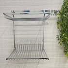 Kit Barra 45cm Com 6 Ganchos + Escorredor Cromado