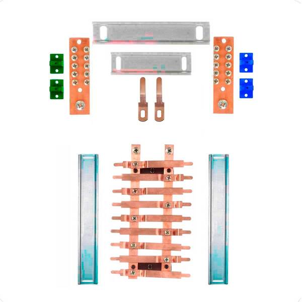 Kit Barramento Bifásico 100a Para 18 Circuitos