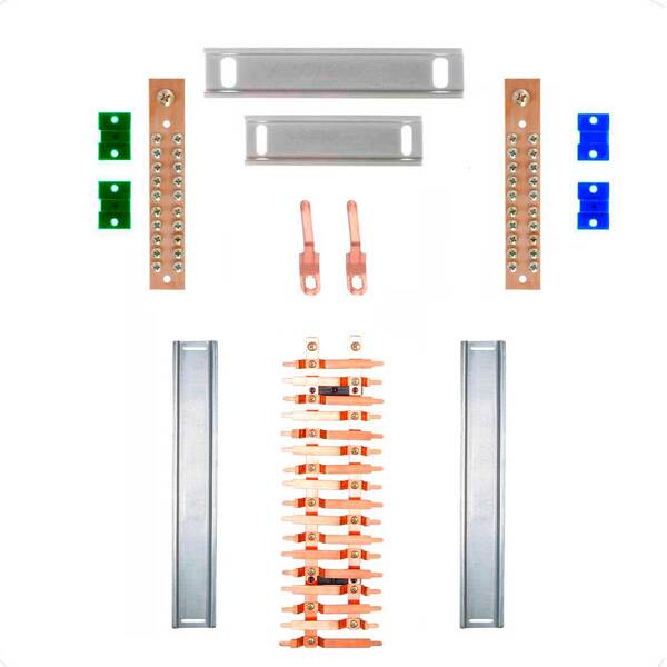 Kit Barramento Bifásico 100a Para 34 Circuitos