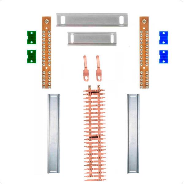 Kit Barramento Bifásico 100a Para 50 Circuitos Com Placa De P
