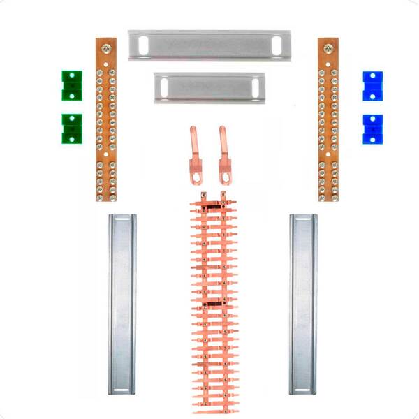 Kit Barramento Bifásico 100a Para 54 Circuitos