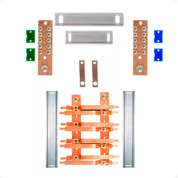 Kit Barramento Bifásico 150a Para 16 Circuitos Com Placa De P