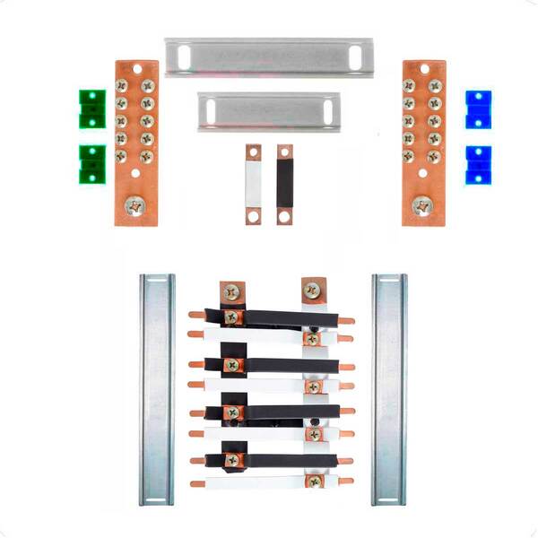 Kit Barramento Bifásico 150a Para 16 Circuitos Com Termo Retr