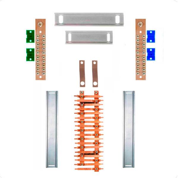 Kit Barramento Bifásico 150a Para 36 Circuitos