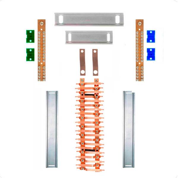 Kit Barramento Bifásico 150a Para 42 Circuitos