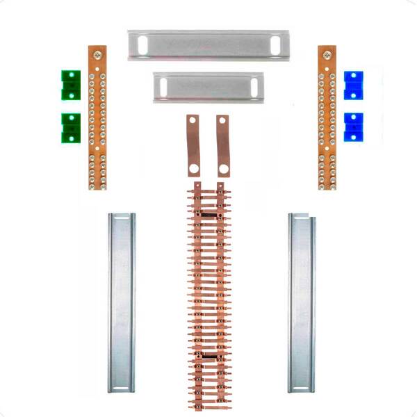 Kit Barramento Bifásico 150a Para 68 Circuitos Com Placa De P