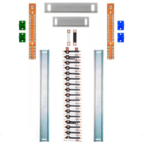 Kit Barramento Bifásico 150a Para 68 Circuitos Com Termo Retr