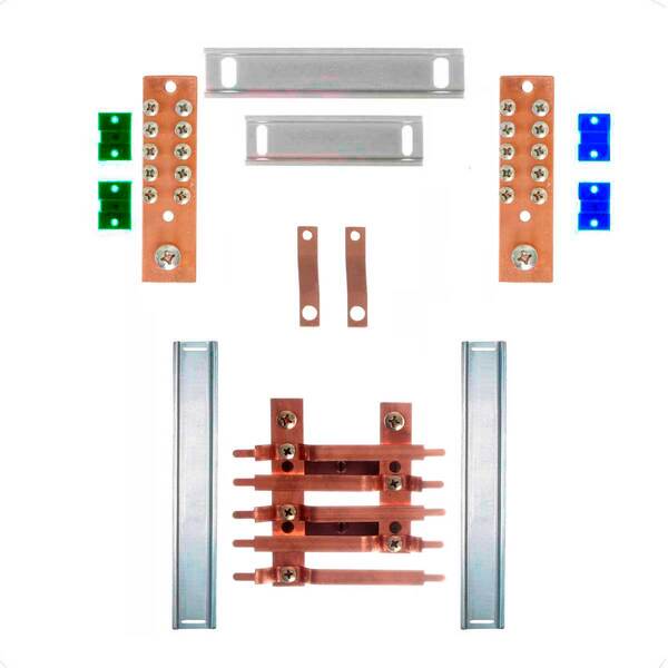 Kit Barramento Bifásico 225a Para 10 Circuitos Com Placa De P