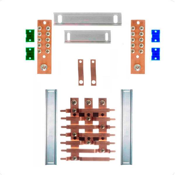 Kit Barramento Bifásico 225a Para 14 Circuitos Com Placa De P