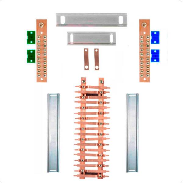 Kit Barramento Bifásico 225a Para 36 Circuitos