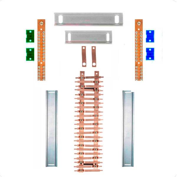 Kit Barramento Bifásico 225a Para 46 Circuitos Com Placa De P